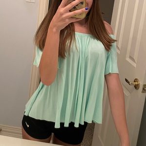Off The Shoulder Teal Top